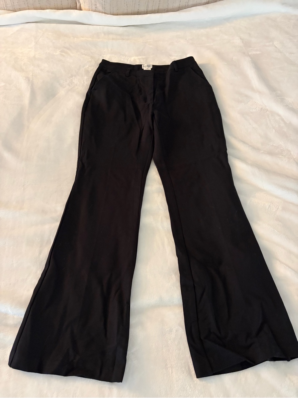 Nicole Miller Black Boot-Cut Flare Dress Pants